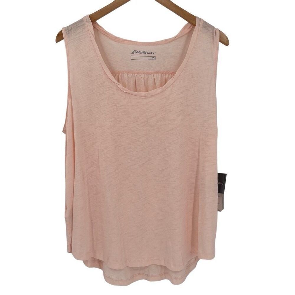 Eddie Bauer Concourse‎ Tunic Tank Top Soft Tencel Scoop Neck Women 2XL Pink NWT